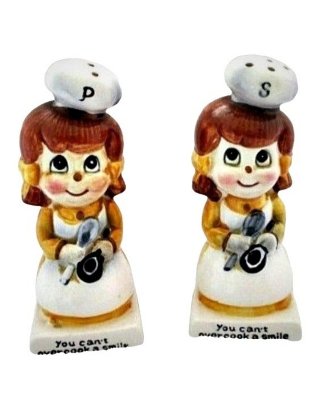 Vintage Josef Originals "You Cant Overcook A Smile" Ceramic Salt & Pepper Shaker